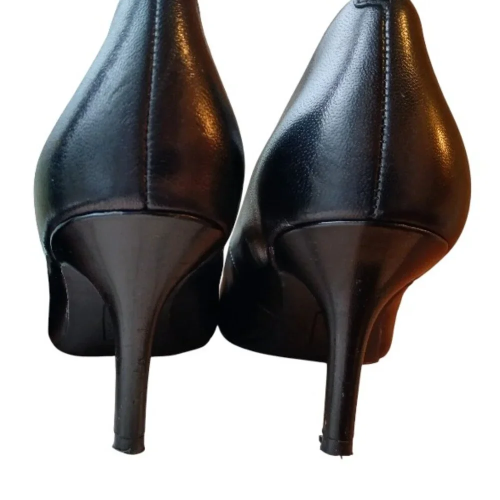 ALFANI Step N' Flex Pointed Toe Elegant Black Leather High Heel Pumps 7.5M -EUC - Picture 10 of 15